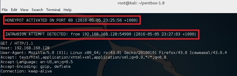 在 Kali Linux 环境下设置蜜罐