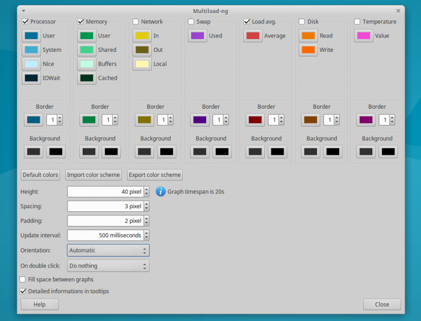 LXDE、Xfce 及 MATE 桌面环境下的又一系统监视器应用：Multiload-ng