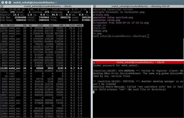 Terminator：一款一个窗口包含多个终端的 Linux 终端仿真器