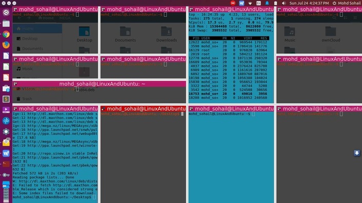 Terminator：一款一个窗口包含多个终端的 Linux 终端仿真器