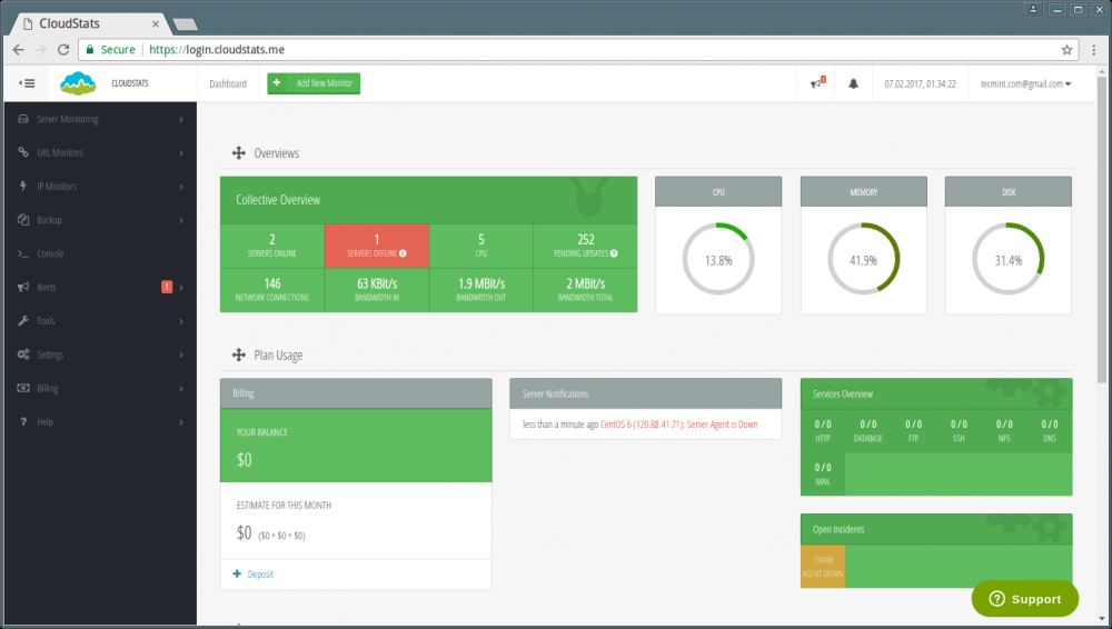 CloudStats ：SaaS 服务器监控工具