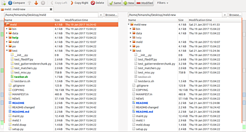 如何在Linux上使用Meld比较文件夹