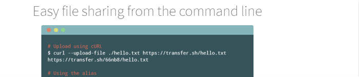 transfer.sh:通过命令行简单的创建文件分享