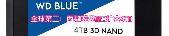 全球第二：西数蓝盘SSD扩容4TB