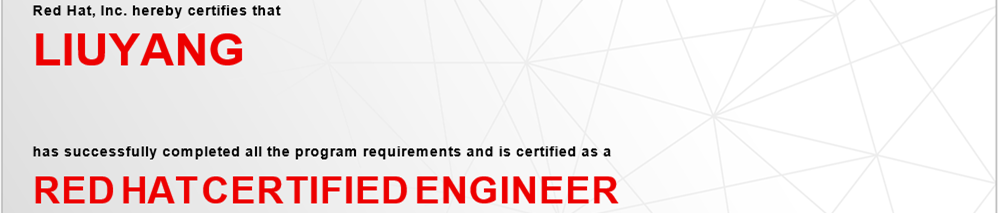 捷讯：刘洋8月23日深圳顺利通过RHCE认证。