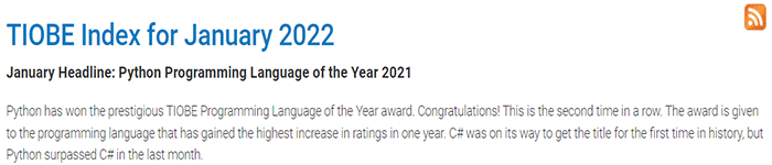 TIOBE 宣布 2021 的年度编程语言：Python