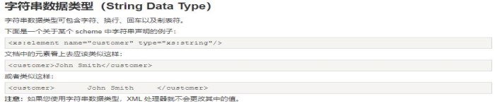 XSD 字符串 数据类型概述